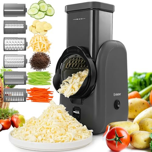 Electric Cheese Grater,Electric Salad Maker,Multi Grater, Fruit Cutter, Automatic Vegetable Chopper Slicer,Food Processor,for Cheese, Cucumber, Carrot,Black