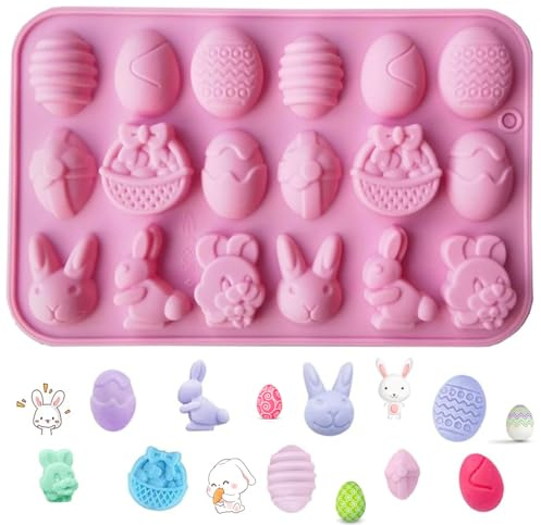 1 Stück Silikonform Ostern Silikon Backform Ostern Oster Backform Silikonform Osterhase Oster Silikonformen für DIY Herstellung von Schokolade Kuchen Keksen und Seife