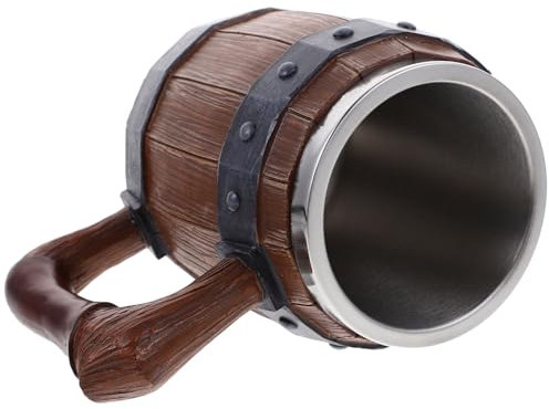 ABOOFAN Chope De Bière En Acier Inoxydable Chope De Bière Viking Pichets à Jus Avec Couvercle Pour Réfrigérateur Bouteille D'eau Cruche D'eau Chope à Biere Verres à Café à Double Paroi