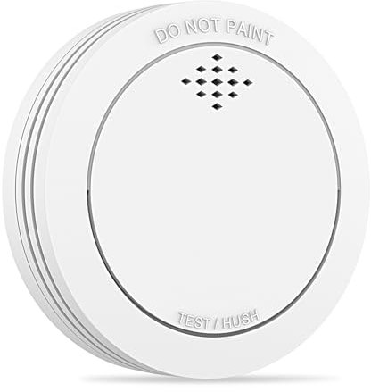 Rilevatore di fumo a 10 anni con montaggio magnetico, allarme di fumo in rete certificati TÜV-Rheinland con batteria sostituibile, allarme antincendio da 85 db, funzione muta 1 pezzo