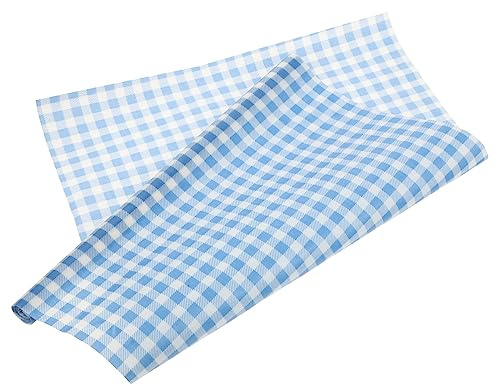 CALLARON Beeswax Food Wrapping Paper Roll Set, Blue Checkered Wax Wraps for Food Preservation, Oil-resistant Portable Reusable Wraps for Kitchen Storage and Sandwich Packing