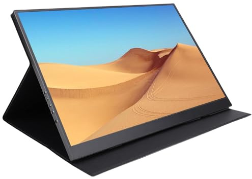 16 Tum Bärbar Bildskärm, 4K 120Hz USB C HDMI Travel Monitor med Skyddsfodral, Inbyggd Dubbelhögtalare, Extern Andra Skärm för Bärbar Dator, PC för Mac för Switch