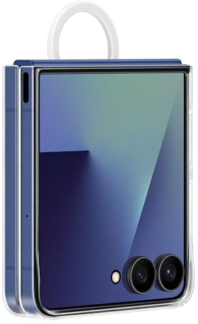 Samsung Clear Ring Case EF-QF766 für das Galaxy Z Flip7, Smartphone Cover, Handy-Hülle inklusive Ringhalter, Silikon, Schutz Case, stoßfest, dünn und griffig, Transparent