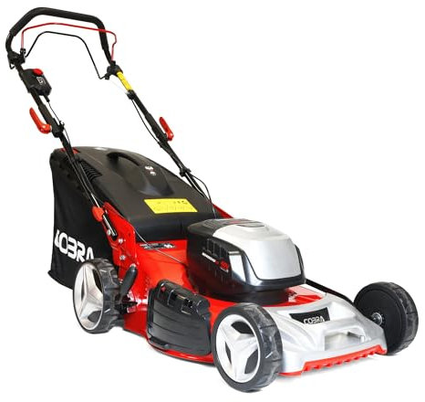 Cobra MX460S40VX 18 (46cm) Self-Propelled Cordless Lawnmower – 40V 4Ah Battery & Charger, 7 Cutting Heights, 50L Grass Bag, Steel Deck, Adjustable Handle