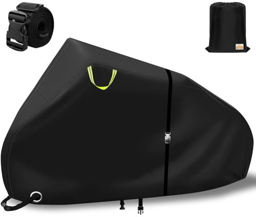 ClawsCover Bike Covers Outdoor Storage Waterproof for 2 Bikes,Heavy Duty 600D Polyester,Durable Anti-UV,Weatherproof eBike Bicycle Electric Bike Cover, Buckles Straps,Reflective Handle,82''x36x43.3
