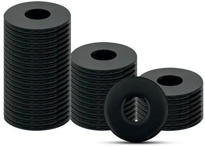 FloraVigo 42 Pcs M4 rondelles metal, 304 Rondelles en acier inoxydable, rondelles noires, adaptées aux vis et boulons filetés, pour la réparation à domicile, au bureau et à l'atelier