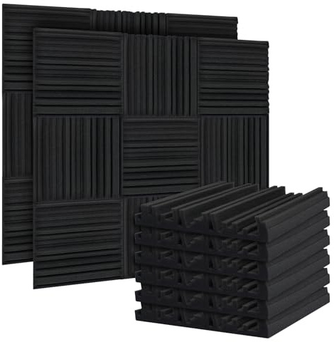 24Pack Acoustic Foam Panels with Double Sided Tape Sound Absorbing