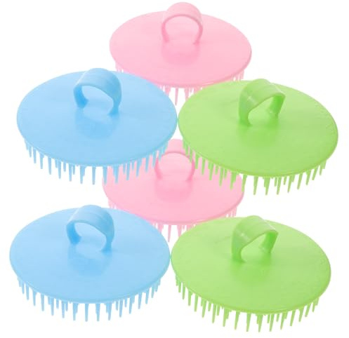 CIYODO 6 piezas Cepillo Masajeador Cabelludo Cepillo Champú para Cuidado Capilar Masaje Relajante para Estimular Circulación y Limpiar el Cabelludo Colores Azul Rosa y Verde Apto para