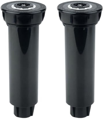 Housoutil Lot de 2 Arroseurs d'Eau Automatiques Rétractables pour Pelouse Têtes d'Arrosage Rotatives en ABS Noir 4 Points Dispositif d'Irrigation Jardin Filtre Intégré pour Espaces Verts