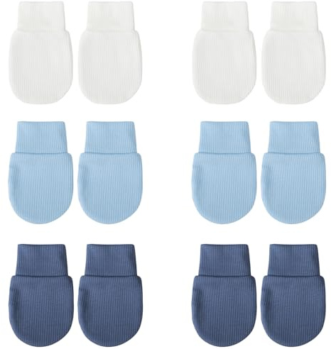 DRESHOW Newborn Baby Mittens Infant Gloves No Scratch Mittens Elastic Wrist Gloves for 0-6 Months Baby Boys Girls