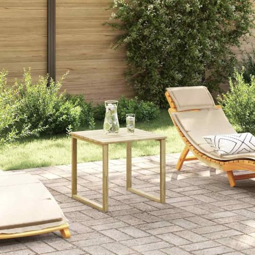 Kaloriko bord, natur, 50,5 x 50 x 46 cm, impregnerat furu, trädgårdsbord, väderbeständigt för terrass, balkong, utomhus, stabilt sidobord, perfekt för camping, picknick, loungebord