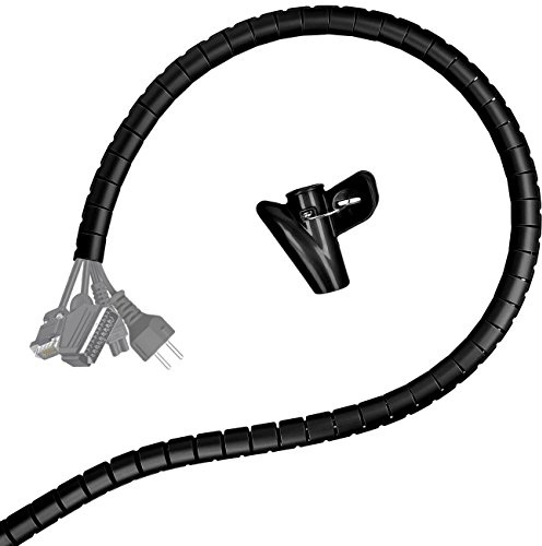 Minadax® 2 Meter, 28mm Ø professioneller HighTech Kabelschlauch Kabelkanal in schwarz für Flexibles Kabelmanagment an Computer und Arbeitsplatz