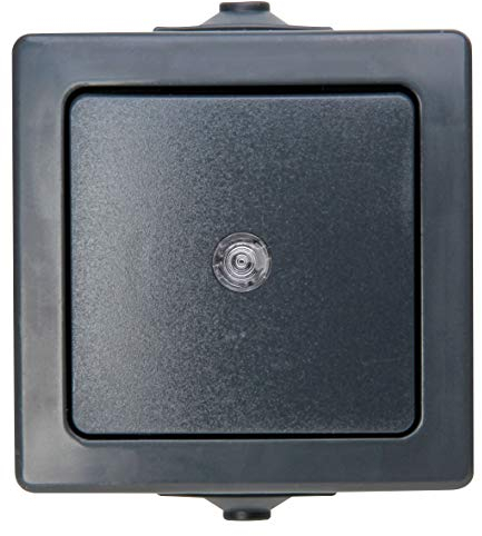 Kopp Nautic Taster, beleuchtbar, Aufputz Feuchtraum, 250V (10A), IP 44, anthrazit, 566315004