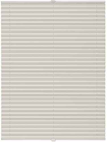 Plissee auf Maß für alle Fenster Montage Glasleiste Blickdicht mit Spannschuh Sonnenschutzrollo Vanille Breite: 71-80 cm, Höhe: 40-100 cm