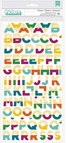 Dear Lizzy New Day Thickers Stickers 5.5X11 184/Pkg-Bonjour Alphabet/Printed Chipboard