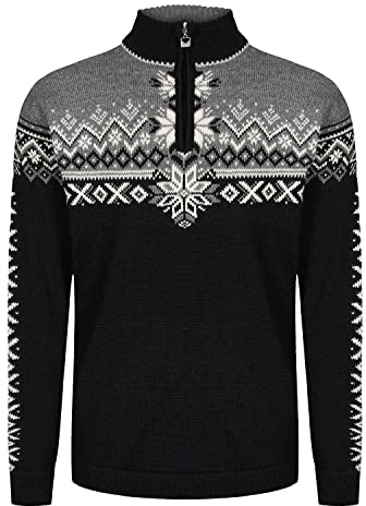 Dale of Norway140th Anniversary 100% Wool Ski Sweater (Black XXL)