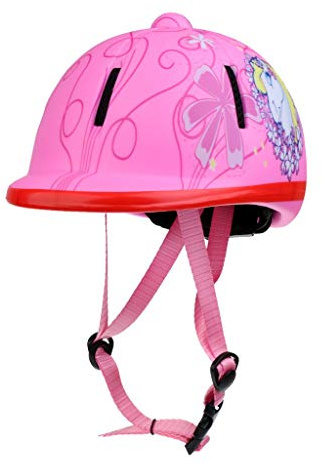 Inzopo Equipaggiamento protettivo di sport del cavallo del casco regolabile dei bambini, Schnee Rosa