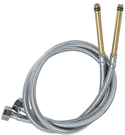 TradeProvider® Flexi Pipes for Taps (2pcs/pack)Kitchen Tap Connector 10M x1/2 Fitting 600mm Long Flexible Hose British Standard Pipe Fittings Flexible Tap Tails Connectors Mixer Taps (103mm brass end)