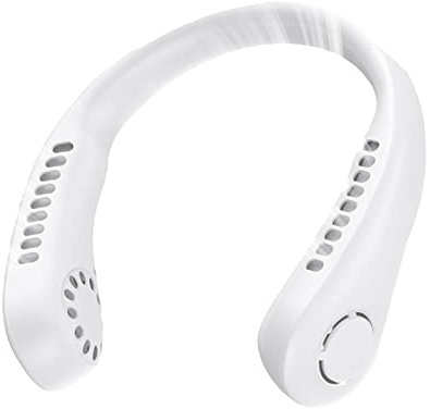 COKEEY Neck fan, hanging neck fan.Neck Fan Cooling with 360° Airflow, Neck Fan Rechargeable 3000mAh Battery Powered Wearable USB Fan Bladeless Mini Fan for Women/Men Indoor and Outdoor (White)