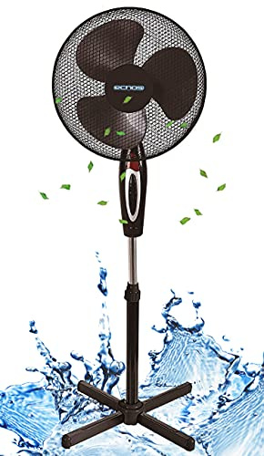 Ventilador de pie de 41 cm de diámetro | Oscilante | 3 niveles | 40 W | Funcionamiento silencioso | Ventilador | Rotación de 180° | Refrigerador de aire | Ventilador de torre | Ventilador de suelo
