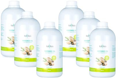 Massage Oil by Italfisio - Professionelles Massageöl und Physiotherapie | 100% Süßmandelöl 500 ml – für Gesichts- und Körpermassage Aromatherapie