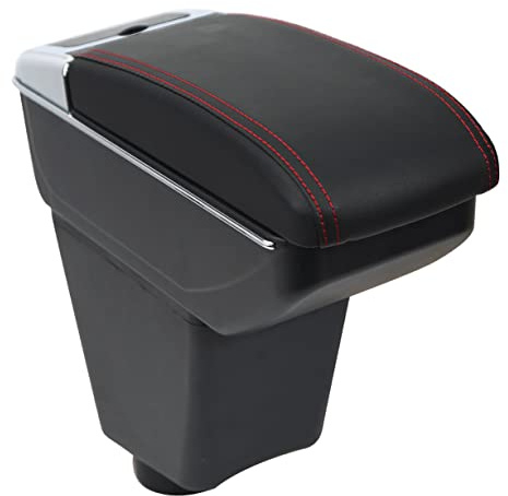 OYHCM Mittelarmlehne für Renault Clio 4 Clio 3 III IV,mit Getränkehalter | Passend für Renault Clio 4 Clio 3 Armlehne,Klappbarer Getränkehalter,Doppelter Stauraum,PU-Leder,Montage ohne Bohren