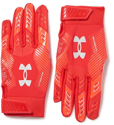 Under Armour - Mens F9 Nitro Football Gloves, Color Red (600), Size: Large