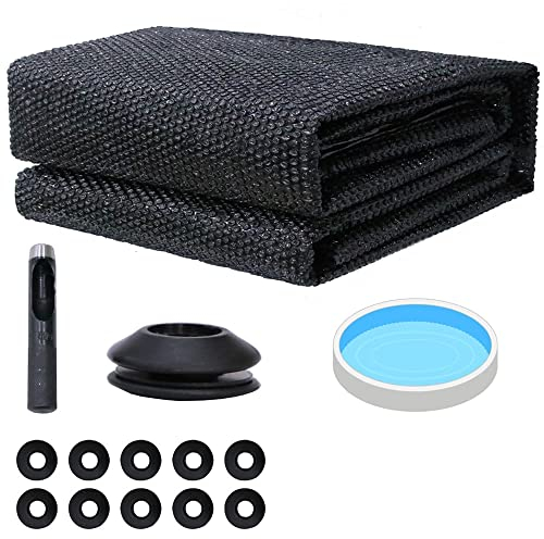Melko Film solaire pour piscine - Diamètre : 549 cm - Pour une conservation efficace de la chaleur - Bâche solaire à œillets - Bâche thermique en PVC - Noir