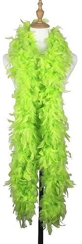 1,8 m 100 g Fruchtgrün Marabu-Federboa-Kostüm für Partys, Festivals, Stolz, Junggesellinnenabschied, Halloween, Weihnachten