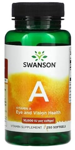 Swanson Vitamina A, 10 000 UI, 250 cápsulas blandas, apoyo para la salud ocular y el sistema inmunológico