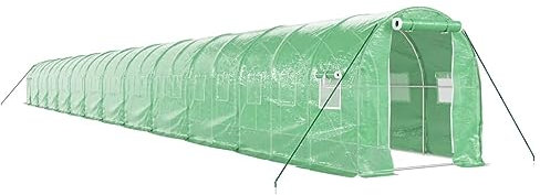 vidaXL Serre avec Cadre en Acier Vert 48 m² 24x2x2 m