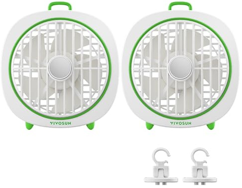 VIVOSUN AeroWave D4 10cm Grow Ventilator Oszillierend Clip Ventilator Grow mit Haken, 3 Stufen, Starker & Leiser Luftstrom,Luftstromwinkel Einstellbar für Hydrokultur, Zirkulation, Weiß, 2er-Pack