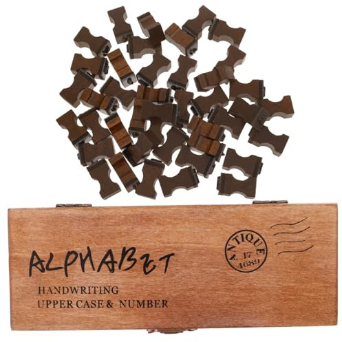 NUOBESTY Sammelalbum 1 Satz Holzkistensiegel Zahlenstempel Aus Holz Brief-stempel Stempelset Aus Holz Stempelset Zum Basteln Vintage-stempelset Stempelset Mit Buchstabe Schreibwaren