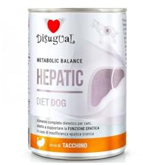 Disugual Diät Nassfutter für Hunde, Hepactic Truthahn, 6 x 400 g