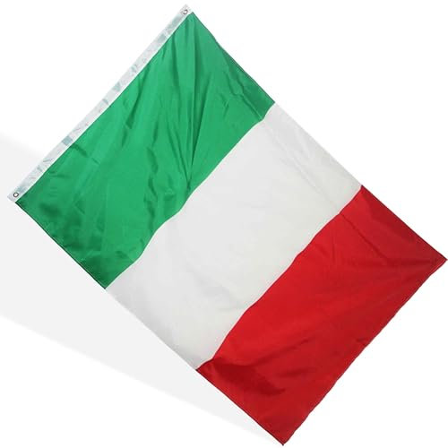 PEVRUAY Italien Flagge, 90x150cm, Italia Banner, 4 Ösen, Eurovision 2024 Deko, Messingöse in jeder Ecke, Euro Feiern, Italienisch, Sechs-Nationen-Rugby, Premium Fahnen, Wasserdicht, Innen, Außen