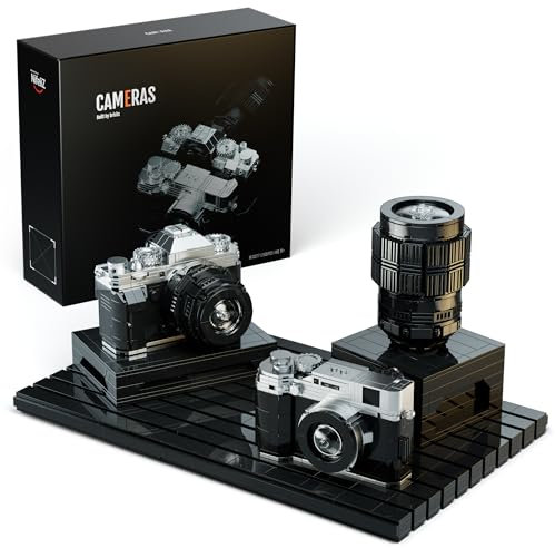Nifeliz Kamera Klemmbausteine mit Display-Sockel, Fotografie-Geschenke, Retro Kamera Modell Sammlerstück, kreatives Hobby oder Geschenk für Erwachsene Männer, Frauen (2109 Teile, NF10277)