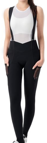 ROCKBROS TVI Pantaloni Ciclismo Donna, Salopette Ciclismo Imbottite, Pantaloni Lunghi Traspiranti, Pantaloni Estivi Asciugatura Rapida, Pantaloni per MTB, Fitness, Corsa, Nero