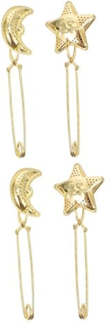 Lot de 2 passoires à thé en acier inoxydable avec poignée pour thé en vrac, étoile et lune - Pince à feuilles de thé - Passoire fine - Infuseur pour tasses à thé - Doré