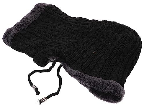 SOIMISS Schal Mütze Unisex Winter Outdoor Ski Radfahren Nackenwärmermütze Mit Strickarbeit Für Frauen Männer Schwarz
