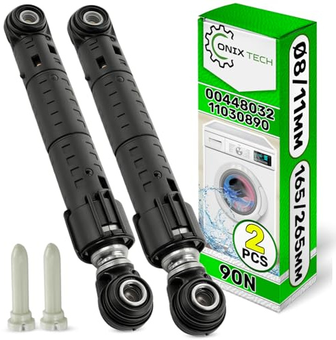 2 Stück Stoßdämpfer Waschmaschine 90N Ø8/11 mm 165/265mm 00448032 für Bosch | 448032 11030890 für Siemens - Garantie 5 Jahre - ONIX TECH