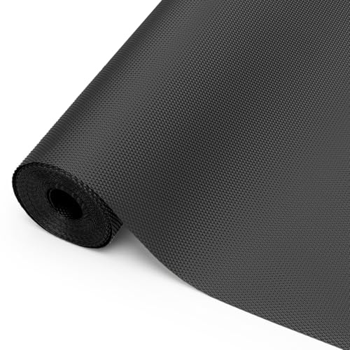 Tapis de tiroir 45 x 500 cm - En EVA - Antidérapant - Pour tiroirs, découpable, imperméable et non adhésif - Pour armoires de cuisine, réfrigérateur - Noir