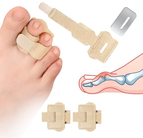 Pozpo Tech Hammerzehen Glätteisen, Zehen Korrekturschiene für Damen, mit Metallplatte (Beige) - 2 Stück im Paket