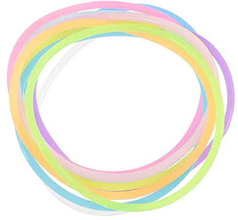 MAGICLULU 50pezzi Braccialetti Di Gelatina Luminosi in Silicone Braccialetti Si Illuminano Al Buio Adatti Per Feste Tema Compleanni e Feste Retrò Materiale Sicuro e Flessibile