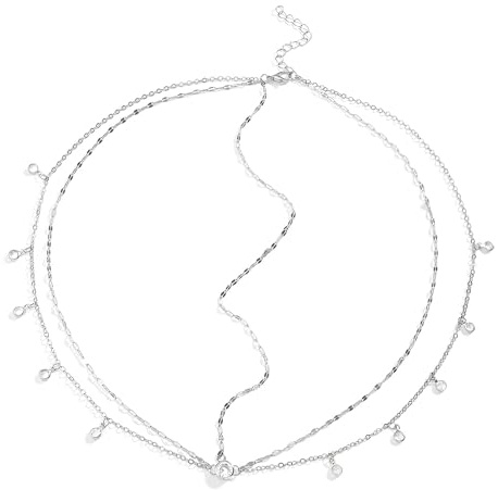 SYFUNLV Collana per capelli con testa di cristallo, in oro boho boho nappa per capelli, per sposa, donne e ragazze (argento)