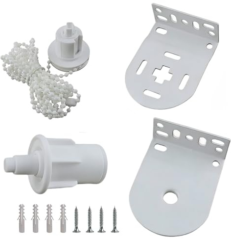 30mm Roller Blind Fittings,Roller Blind Spares and Repair Parts Kit with Clutch Mechanism,Roller Blind Brackets,Includes Metal Brackets & 3m Chain,Supports up to 5kg for DIY Replacement