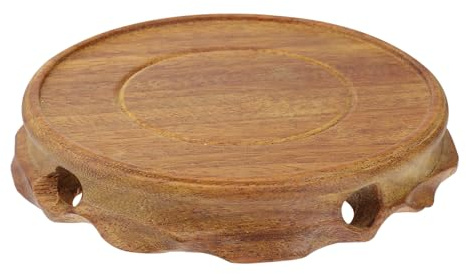 Toyvian Solid Wood round Display Base for Flowerpots, Bonsai, Tea Sets and Statues – Multifunction Wooden Pedestal Holder for Home Décor and Artware Exhibition