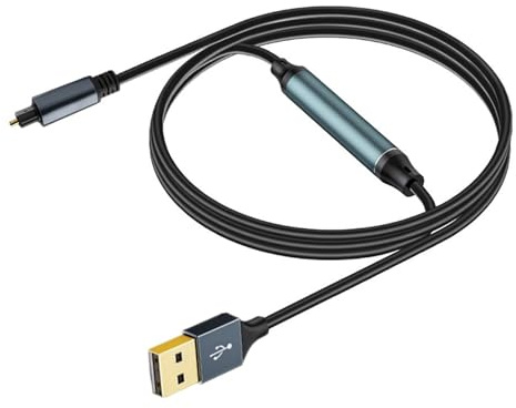 KAHDGSS Cavo da USB a a Ottico all ' Adattatore Ottico Supporta l ' Uscita Stereo PCM Cavo Ottico da USB a a TOSLINK
