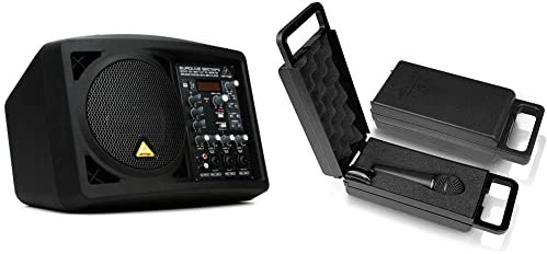 Behringer EUROLIVE B207MP3 Active 150 Watt 6.5 PA/Monitor Speaker System with MP3 Player & ULTRAVOICE XM8500 Dynamic Cardioid Vocal Microphone