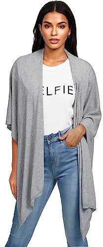 Damen Poncho,Schal Pullover, Lange Strickjacke, Strickpullover, Mantel,XXL Umhängetuch,Tunika für Sommer und Winter