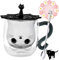 Arawat Cat Mug Vetro Doppia Parete Bicchieri Gatto Nero Con Manico Tazza Caffè Con Cucchiaio Sottobicchiere Tazza Caffè Bere Bicchieri Gatto Bicchieri Tè Tazza Espresso Regalo Per Le Donne